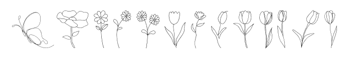 Women And Flower Font UPPERCASE