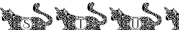 Wonder Cat Mandala Monogram Font UPPERCASE