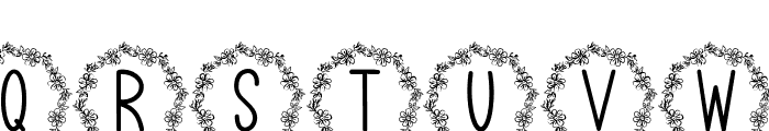 Wreath Flowers Monogram Font UPPERCASE