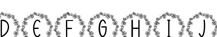 Wreath Flowers Monogram Font LOWERCASE