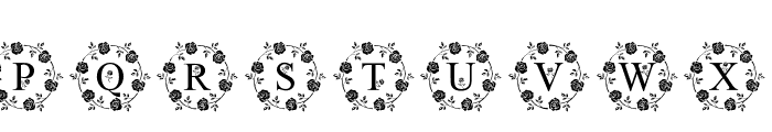 Wreath Roses Monogram Font UPPERCASE