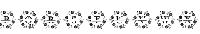 Wreath Roses Monogram Font LOWERCASE