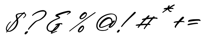 Yaellaf Italic Font OTHER CHARS