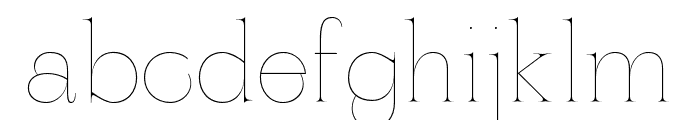 ZTYaglo-Thin Font LOWERCASE