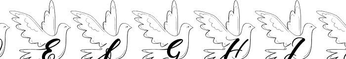 a Pair of Doves Font UPPERCASE