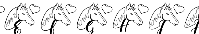 a Pair of Horses in Love Font UPPERCASE