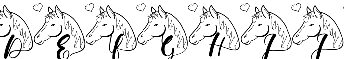 a Pair of Horses in Love Font LOWERCASE