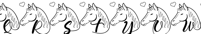 a Pair of Horses in Love Font LOWERCASE