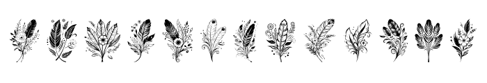 beautiful feather combination R Font UPPERCASE