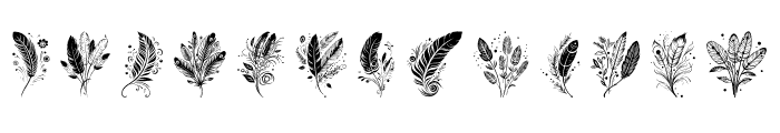 beautiful feather combination R Font UPPERCASE