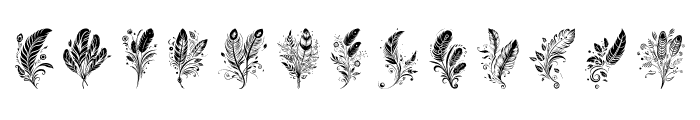 beautiful feather combination R Font LOWERCASE