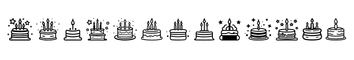 birthday cake Regular Font UPPERCASE