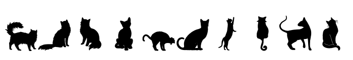 cats silhouettes Font OTHER CHARS
