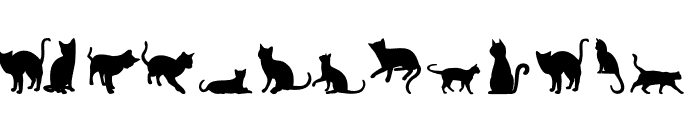 cats silhouettes Font UPPERCASE