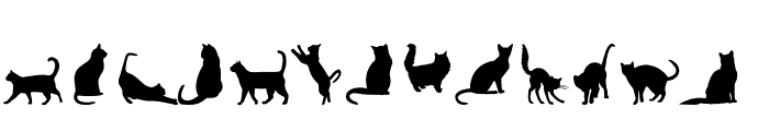 cats silhouettes Font UPPERCASE