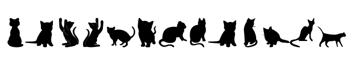 cats silhouettes Font LOWERCASE