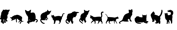 cats silhouettes Font LOWERCASE