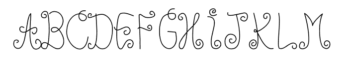 curly doodle Font UPPERCASE