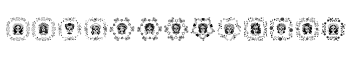 cute La Catrina Sugar Skull Reg Font UPPERCASE