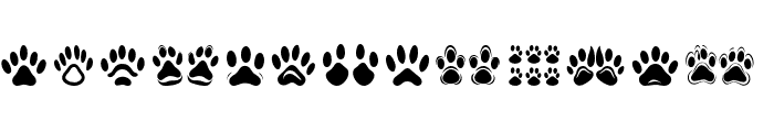 dog paws Regular Font UPPERCASE