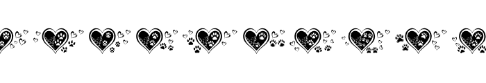 dog paws  love Regular Font OTHER CHARS