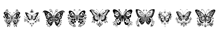 elegant butterfly Regular Font OTHER CHARS