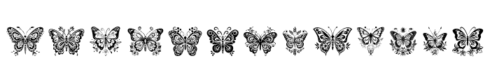 elegant butterfly Regular Font UPPERCASE