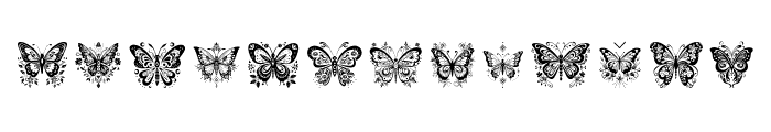 elegant butterfly Regular Font UPPERCASE
