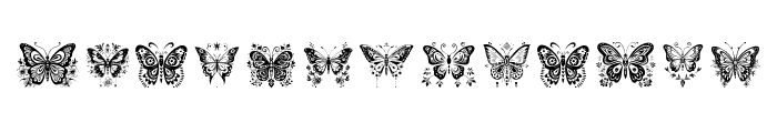 elegant butterfly Regular Font LOWERCASE