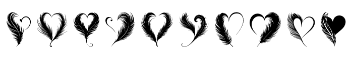 feather heart Regular Font OTHER CHARS