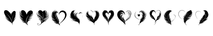 feather heart Regular Font UPPERCASE