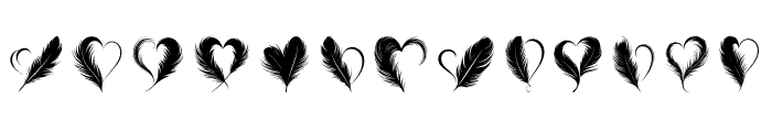 feather heart Regular Font UPPERCASE