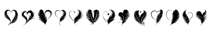 feather heart Regular Font LOWERCASE