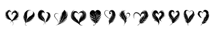 feather heart Regular Font LOWERCASE