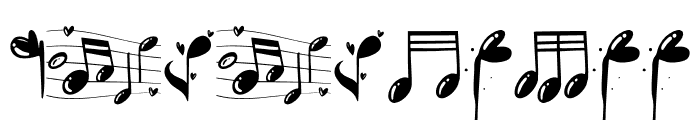 heart musical notes Font OTHER CHARS