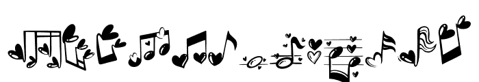 heart musical notes Font LOWERCASE