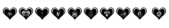 heart of 12 zodiac Regular Font OTHER CHARS
