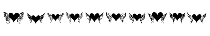 love heart & wing Regular Font OTHER CHARS