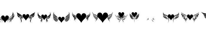 love heart & wing Regular Font UPPERCASE