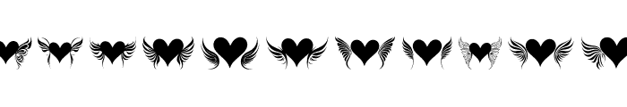 love heart & wing Regular Font LOWERCASE