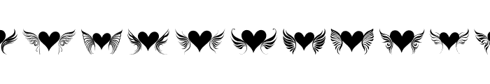 love heart & wing Regular Font LOWERCASE