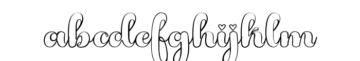 myHoneyBelyaOutline Font LOWERCASE