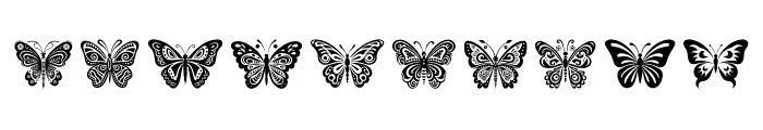 positive energy butterfly Reg Font OTHER CHARS
