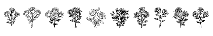 rose bouquet Regular Font OTHER CHARS