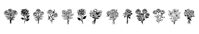 rose bouquet Regular Font UPPERCASE