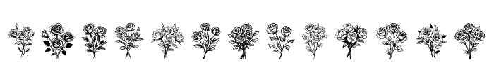 rose bouquet Regular Font LOWERCASE