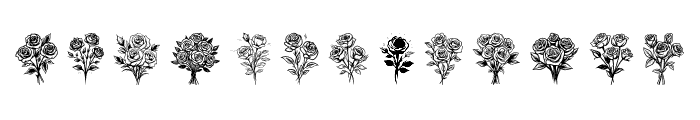 rose bouquet Regular Font LOWERCASE