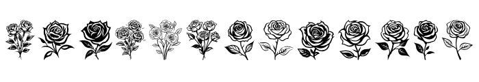 rose kiss Regular Font UPPERCASE