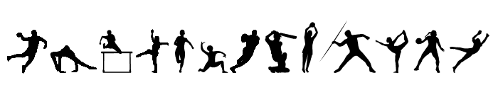 sport poses silhouettes Font UPPERCASE