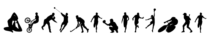 sport poses silhouettes Font LOWERCASE